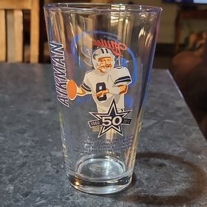 NFL 50th Anniversary Glass with Football Player Design
